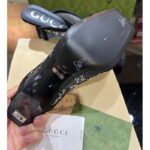 Gucci Women Sandal Black Mesh GG Crystals Square Toe Mid Heel 8 Cm Heel - Image 8