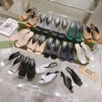 Gucci Women Sandal Black Mesh GG Crystals Square Toe Mid Heel 8 Cm Heel - Image 10