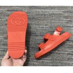Gucci Women Sandal Mini Double G Red Rubber Double G Studs Low Heel - Bild 9