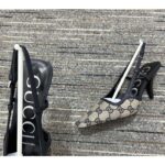 Gucci Women Slingback Pump Beige Blue GG Supreme Canvas Low 3 cm Heel - Image 4