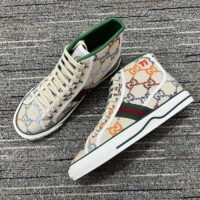 Gucci Women Tennis 1977 Sneaker Multicolor GG Linen Fabric Flat 2 Cm Heel (2)