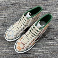 Gucci Women Tennis 1977 Sneaker Multicolor GG Linen Fabric Flat 2 Cm Heel (2)