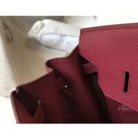 Hermes Birkin 30 Bag in Epsom Leather with Gold Hardware-Maroon (7)