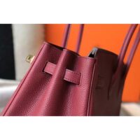 Hermes Birkin 30 Bag in Epsom Leather with Gold Hardware-Maroon (7)