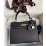 Hermes Women Kelly Sellier 32 Bag in Togo Leather with Gold Hardware-Black - immagine 2