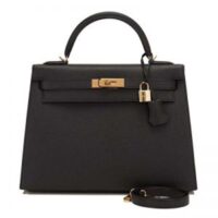 Hermes Women Kelly Sellier 32 Bag in Togo Leather with Gold Hardware-Black (11)