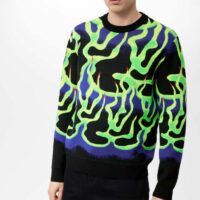 Louis Vuitton LV Men Graphic Crewneck Wool Green Blue Black Multicolor Regular Fit (12)