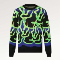 Louis Vuitton LV Men Graphic Crewneck Wool Green Blue Black Multicolor Regular Fit (12)