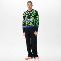 Louis Vuitton LV Men Graphic Crewneck Wool Green Blue Black Multicolor Regular Fit (12)