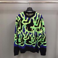 Louis Vuitton LV Men Graphic Crewneck Wool Green Blue Black Multicolor Regular Fit (12)