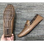 Louis Vuitton LV Men Hockenheim Moccasin Cognac Brown Calf Leather Monogram Canvas - Imagen 8
