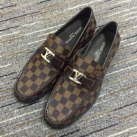 Louis Vuitton LV Men Major Loafer Brown Damier Canvas Ebene Blake Construction LV Initials (10)