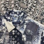 Louis Vuitton LV Men Monogram Bandana Short-Sleeved Denim Shirt Cotton Indigo Regular Fit - Image 5