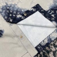 Louis Vuitton LV Men Monogram Bandana Short-Sleeved Denim Shirt Cotton Indigo Regular Fit (8)