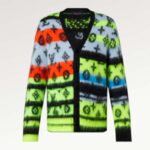 Louis Vuitton LV Men Monogram Black Lime Mohair Cardigan Multicolor Regular Fit