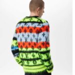 Louis Vuitton LV Men Monogram Black Lime Mohair Cardigan Multicolor Regular Fit - immagine 13