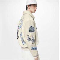 Louis Vuitton LV Men Multi-Patches Mixed Leather Varsity Blouson LWG Calf White (8)