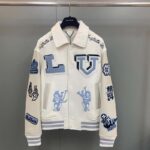 Louis Vuitton LV Women Multi-Patches Mixed Leather Varsity Blouson LWG Calf White - Image 4