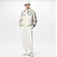 Louis Vuitton LV Men Multi-Patches Mixed Leather Varsity Blouson LWG Calf White (8)