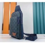 Louis Vuitton LV Unisex Avenue Sling Bag Dark Green Monogram Coated Canvas Cowhide - Image 4