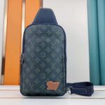 Louis Vuitton LV Unisex Avenue Sling Bag Dark Green Monogram Coated Canvas Cowhide - Image 2