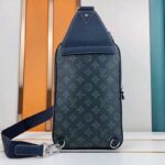 Louis Vuitton LV Unisex Avenue Sling Bag Dark Green Monogram Coated Canvas Cowhide - Image 3