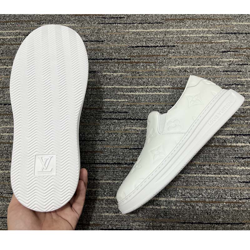 LOUIS VUITTON LOUIS VUITTON Beverly Hills Sneaker 8 Men Shoes Monogram  Embossed Leather White ｜Product Code：2104102107969｜BRAND OFF Online Store