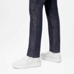 Louis Vuitton LV Unisex Beverly Hills Slip-On Sneaker White Monogram Embossed Calf Leather – Image 11