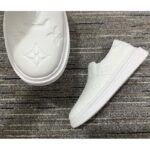 Louis Vuitton LV Unisex Beverly Hills Slip-On Sneaker White Monogram Embossed Calf Leather – Image 9