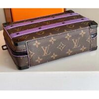 Louis Vuitton LV Unisex Handle Soft Trunk Monogram Macassar Coated Canvas Purple Cowhide (10)