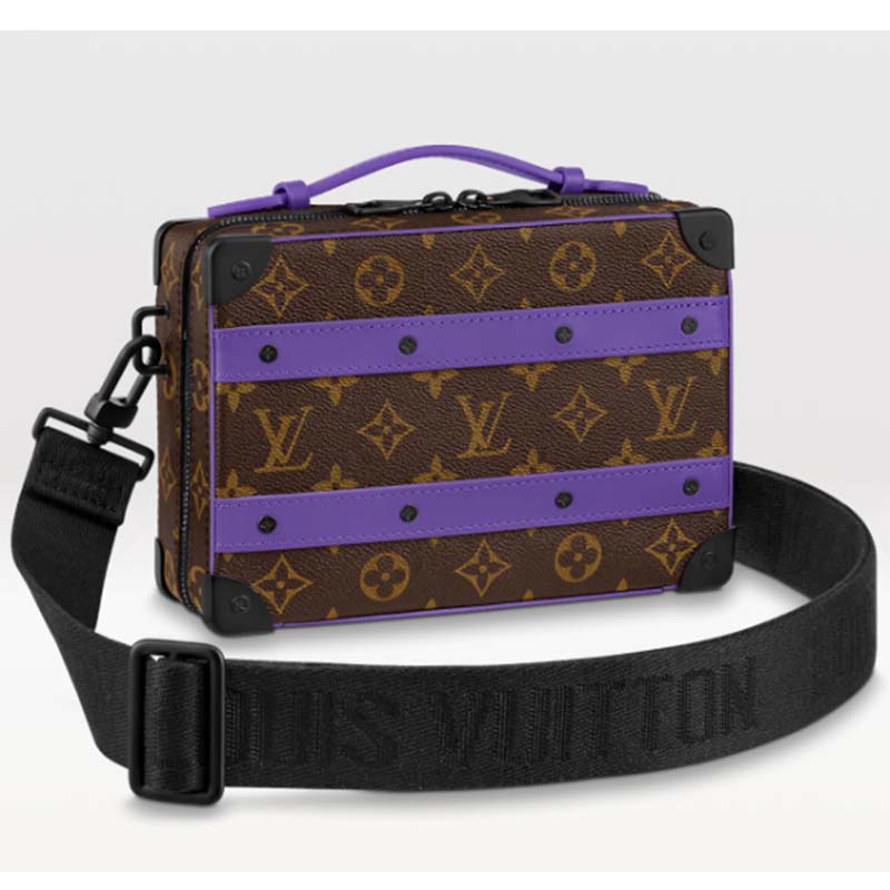 Louis Vuitton LV Unisex Handle Soft Trunk Monogram Macassar Coated Canvas Purple Cowhide