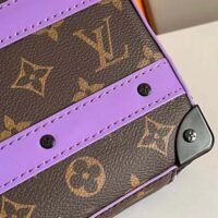 Louis Vuitton LV Unisex Handle Soft Trunk Monogram Macassar Coated Canvas Purple Cowhide (10)