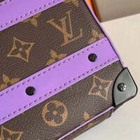 Louis Vuitton LV Unisex Handle Soft Trunk Monogram Macassar Coated Canvas Purple Cowhide (10)