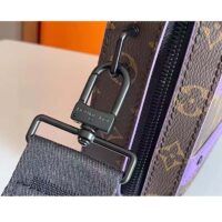 Louis Vuitton LV Unisex Handle Soft Trunk Monogram Macassar Coated Canvas Purple Cowhide (10)