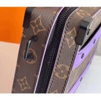 Louis Vuitton LV Unisex Handle Soft Trunk Monogram Macassar Coated Canvas Purple Cowhide (10)