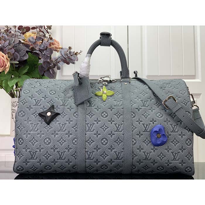 Louis Vuitton Keepall Bandouliere 25 Mineral Gray in Embossed Taurillon  Monogram Cowhide Leather with Palladium-tone - US