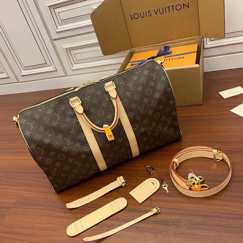 2022 NEW Copy Louis Vuitton Keepall Bandouliere 45 Cowhide Leather N80404