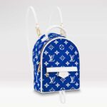 Louis Vuitton LV Unisex Palm Springs Mini Backpack Blue Monogram Velvet Jacquard