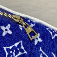 Louis Vuitton LV Unisex Palm Springs Mini Backpack Blue Monogram Velvet Jacquard (1)