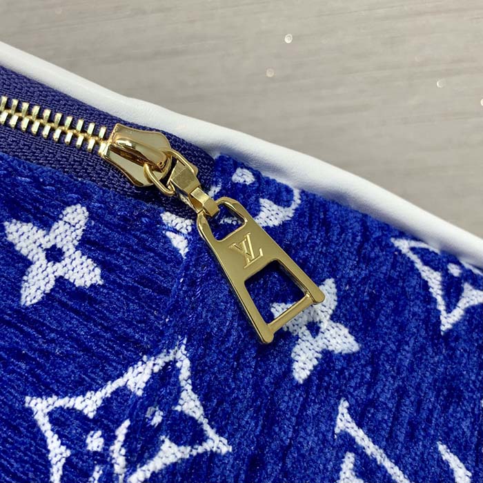 Louis Vuitton Palm Springs Backpack LV Match Monogram Jacquard Velvet Mini Blue