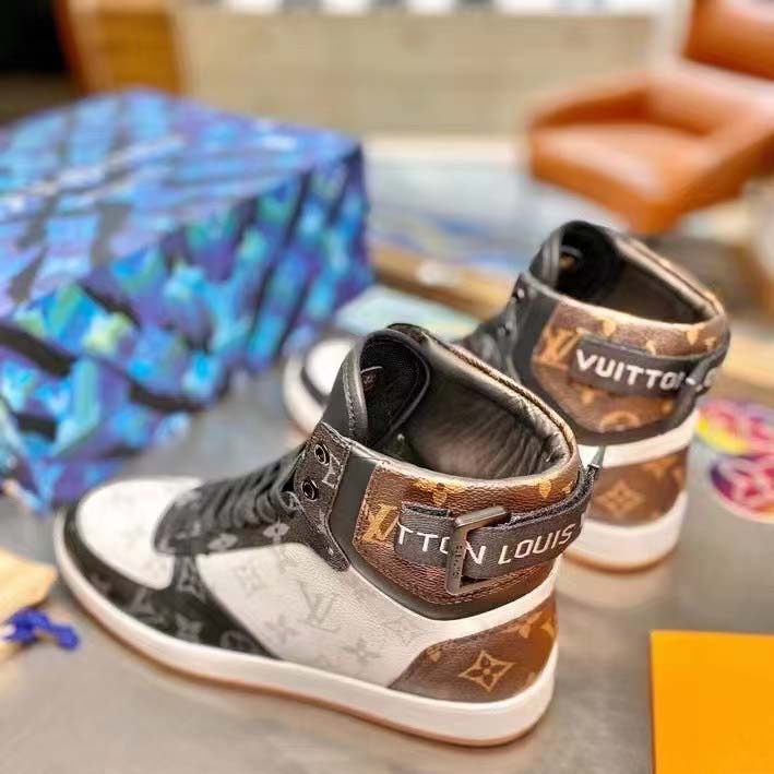 Louis Vuitton Tri color Monogram Canvas Rivoli Sneaker Boot Size