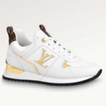 Baskets unisexes Louis Vuitton Run Away en cuir de veau blanc et toile monogrammée