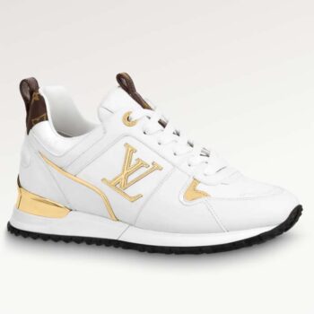 Louis Vuitton LV Unisex Run Away Sneaker White Calf Leather Monogram Canvas