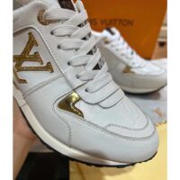 Louis Vuitton LV Unisex Run Away Sneaker White Calf leather Monogram Canvas (3)