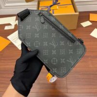 Louis Vuitton LV Unisex Saumur Slingbag Monogram Eclipse Coated Canvas Black Cowhide (9)