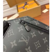 Louis Vuitton LV Unisex Saumur Slingbag Monogram Eclipse Coated Canvas Black Cowhide (9)