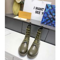 Louis Vuitton LV Unisex Territory Flat Ranger Khaki Green Calf Leather Circle (7)