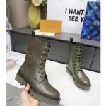 Louis Vuitton LV Unisex Territory Flat Ranger Khaki Green Calf Leather Circle – Bild 5