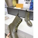 Louis Vuitton LV Unisex Territory Flat Ranger Khaki Green Calf Leather Circle – Bild 6