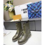 Louis Vuitton LV Unisex Territory Flat Ranger Khaki Green Calf Leather Circle – Bild 4